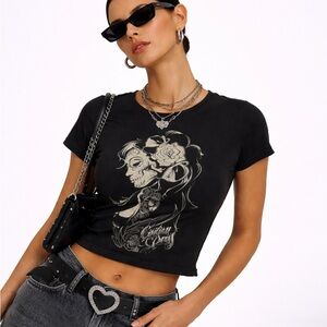 🖤5/$25 organic cotton Black Graphic tee shirt Women's Top